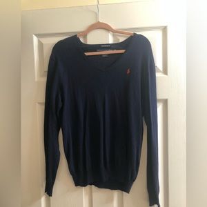 Navy polo sweater